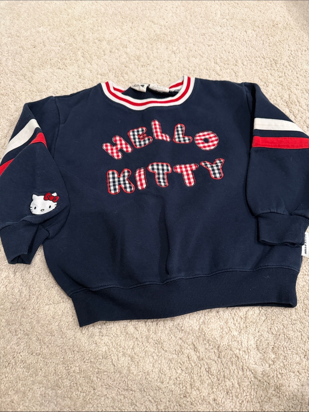 Hello Kitty Navy Sweatshirt with Red & White Accents